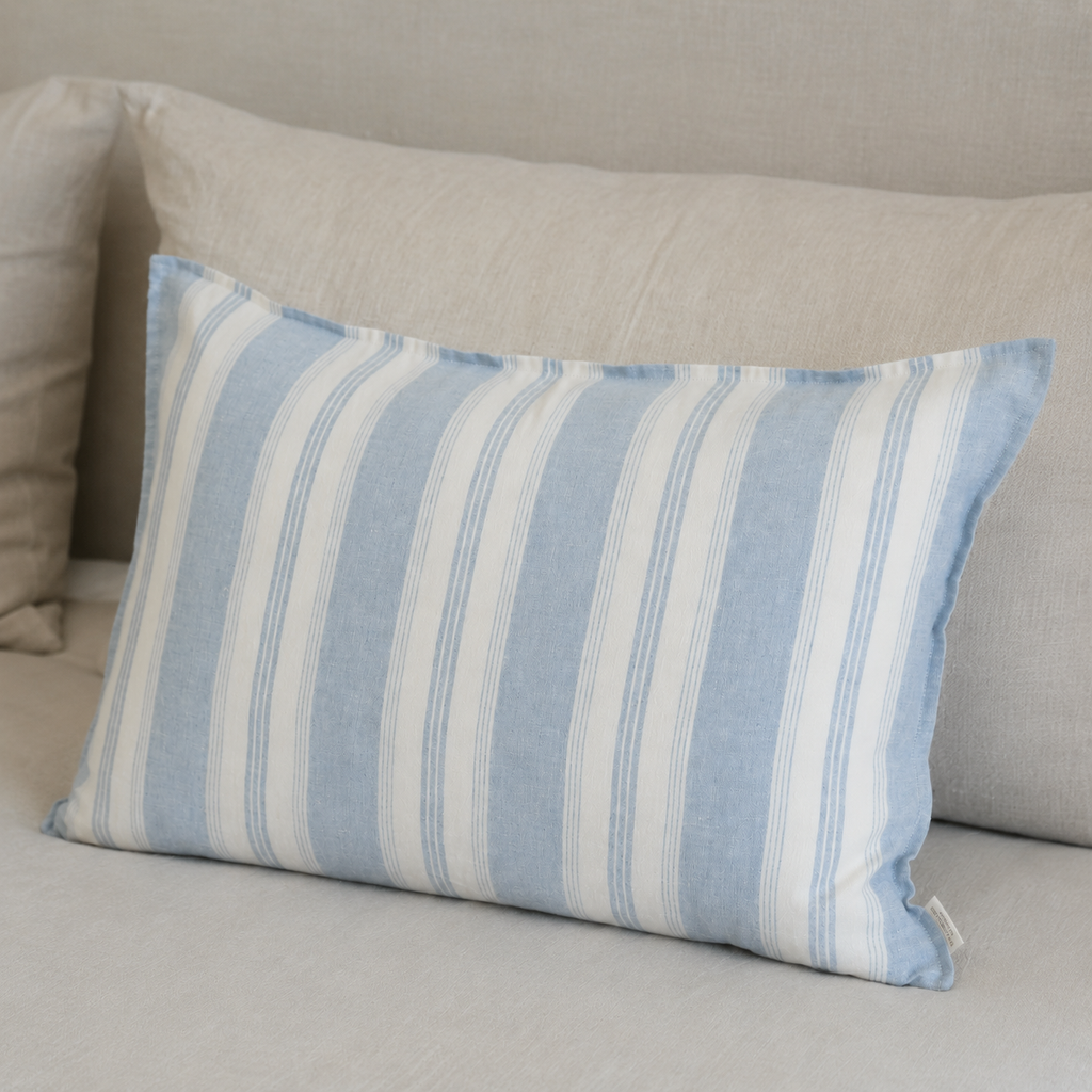 Funda Cojín Lino Portofino Celeste 60 x 40 cm