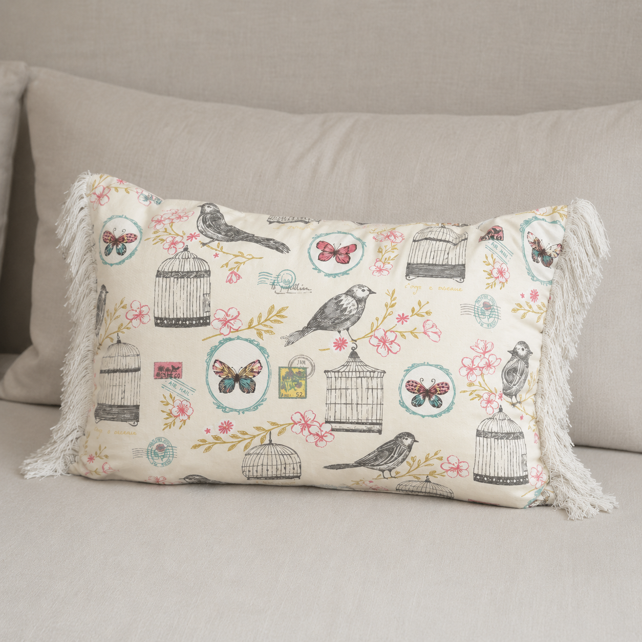 Funda Melodie Natural Flecos 60 x 40 cm
